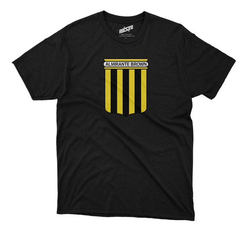 Remera Futbol Almirante Brown Escudo En El Pecho Negra