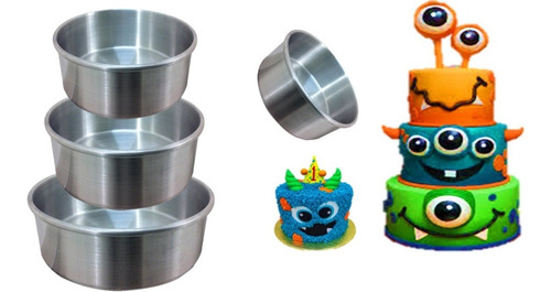 Moldes Pasteles Rectos Repostería Set 4 Pzs 14 Cm Y 18 Cm