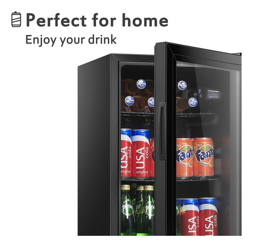 Mini Nevera De 90 Litros Con Puerta De Vidrio Para Bebidas