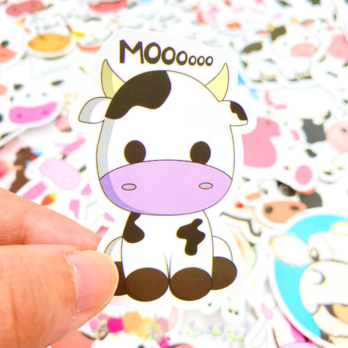Aowplc Paquete De 50 Pegatinas De Vaca, Vinilo Impermeable,