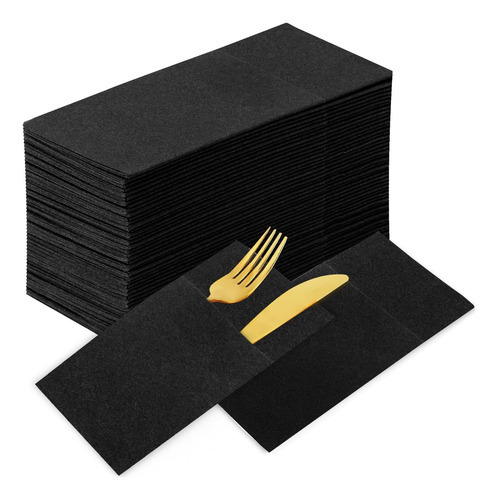Servilletas Negras Kammak, Desechables Para Cena Decorativa