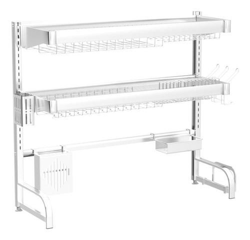 Seca Platos Escurridor De 3 Pisos Acero Inoxidable Plateado