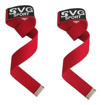 Comprar Cintas De Poder Agarre Straps Por Par Gym Powerlifting Svg Color Rojo