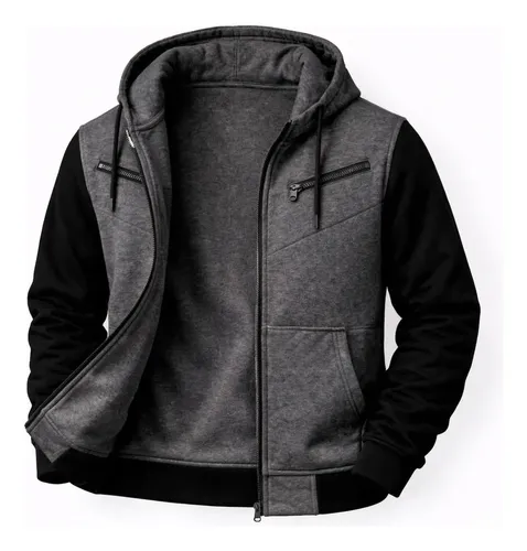 Blusa De Frio Moletom Com Capuz Casaco De Ziper