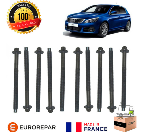 Set 10 Perno Culata Para Peugeot 308 Cc 1.6 2009 2014