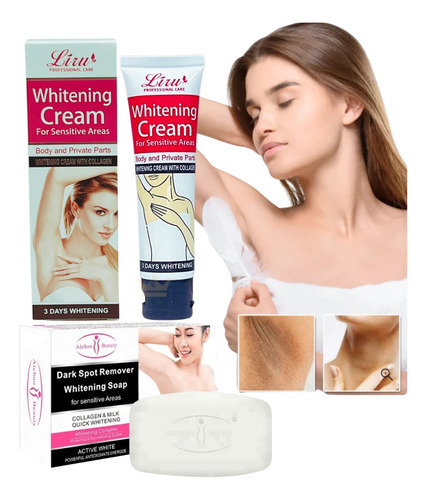 Pack Aclarante Zonas Intimas Crema Blanqueadora Y Jabon