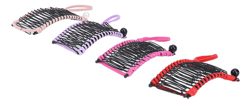 Pinzas Para El Cabello Clincher Peine, 4 Unidades, Color Ban