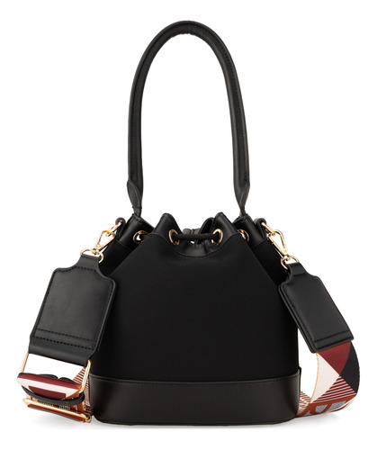 Bolsa Drawstring Cloe Abarami Mediano Color Negro