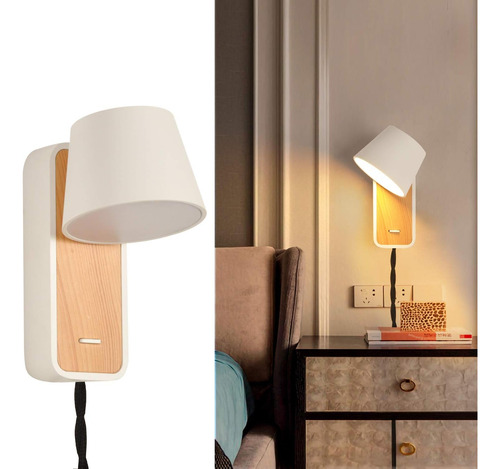 Lámpara De Pared Moderna Con Cable Enchufable Para Dormitori