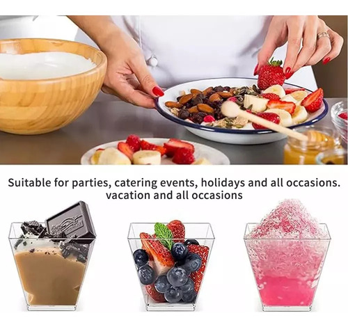 V Postres Desechables Transparentes De 2/5/8 Onzas+cucha