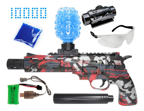 Arminha De Gel Brinquedo Arma Bolinha Revolver Eletrica  