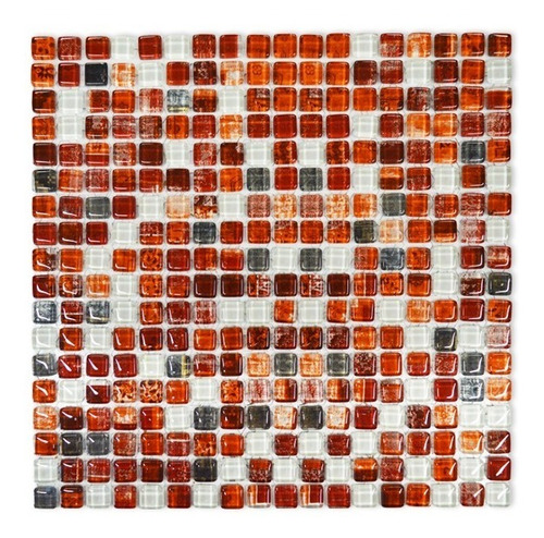 Mosaico Vidrio Malla Piu India Rojo 30x30 1ra