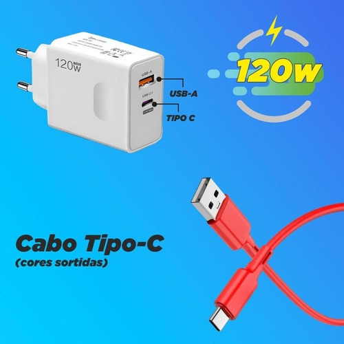 Fonte De Carregamento 120w + Cabo Usb C