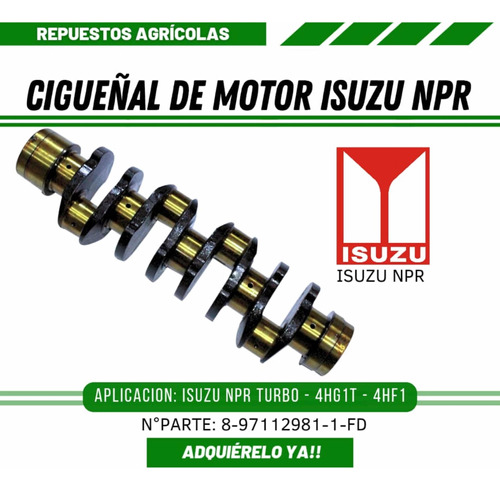 Cigueñal Isuzu 4hf1  4hg1t Con Engranaje, Marca F-diesel