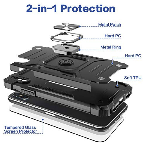 Funda Para iPhone X/xs Negro Uso Rudo Drop Test-02