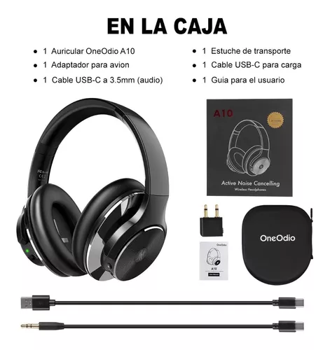 Comprar Auriculares con cancelación de ruido, Bluetooth 5,0, auriculares  inalámbricos con carga rápida, micrófono CVC 8,0, almohadillas suaves,  graves profundos HIFI