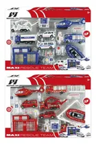 Comprar Set Equipo De Rescate Policia Y Bomberos Vehiculos Metal