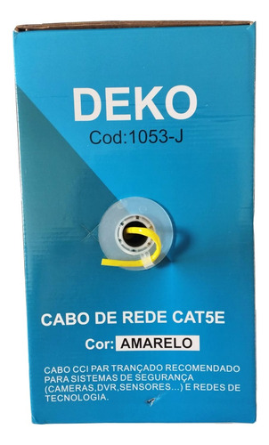 Cabo Rede Cat5e Utp Cca Rj45 4px24awg Amarelo C/305 Metros 