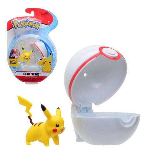Pokebola Con Figura Pokemon - Pikachu & Premier Ball