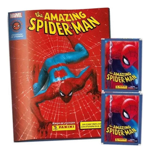 Álbum Spiderman+ 5 Sobres The Amazing Panini Tapa Dura