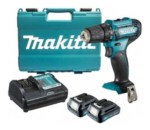 Imagen 3 de 3 de Taladro eléctrico destornillador Makita DF333DWYE inalámbrico 1700rpm turquesa 110V/220V 12V con maletín de transporte