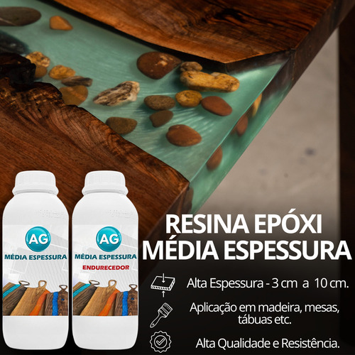 Resina Epoxi Média Espessura Ag 700g