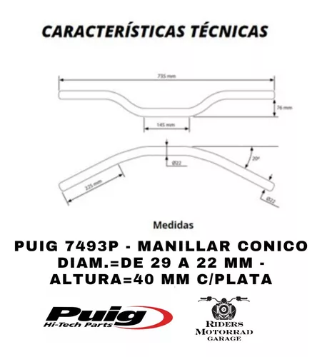 Contrapesos Manillar Cortos para motocicleta - Puig Hi-Tech Parts