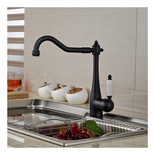 Grifo Fregadero Cocina Boquilla Giratoria Un Agujero Agua