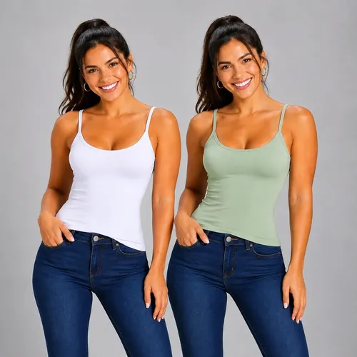 Kit 2 Regata Feminina Alça Algodão Cotton Confortável 25619