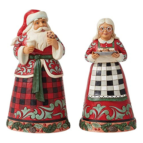 Conjunto De 2 Figurillas De Santa Y Sra. Claus Jim Shor...