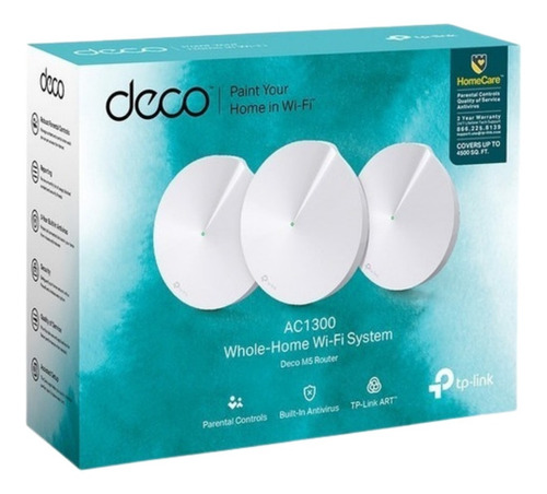 Imagen 2 de 2 de Sistema Wi-fi Mesh Tp-link Deco M5 Ac1300 3 Packs