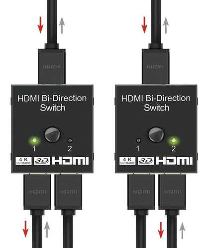 Imagem 3 de 7 de Chaveador Swither Seletor Hdmi 2x1 Divisor Splitter Hdmi 1x2