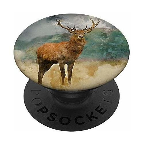 Deer Pop Mount Socket Imprimir Acuarela Colorful Wild Tmqwt