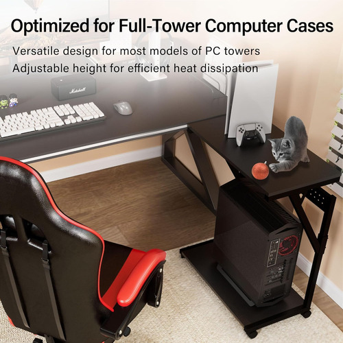Carrito De Torre Para Computadora, Soporte De Pc Ajustable E