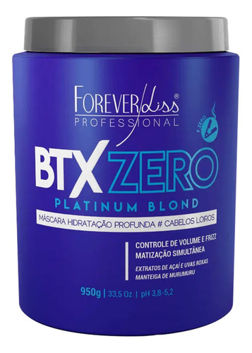 Kit 2 Btx Zero Platinum Blond Forever Liss Botox Zero 950g