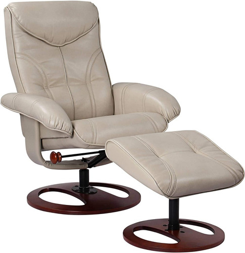 Silla Reclinable Giratorio Otomano Color Beige Benchmaster