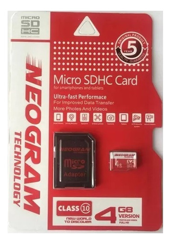 Memoria Micro Sd 4gb Clase 10 Nuevas Y Selladas 4gb