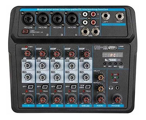 U6 Audio Mixer Interfaz De Controlador De Sonido De Dj ...