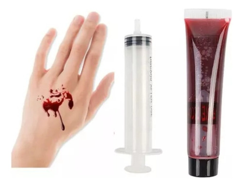 Sangre Artificial Con Jeringa Halloween