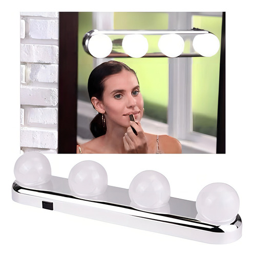 Espelho Iluminação Luz Com Ventosa Camarim Maquiar Cor Branco Com Ventosa Sem Fio Camarim