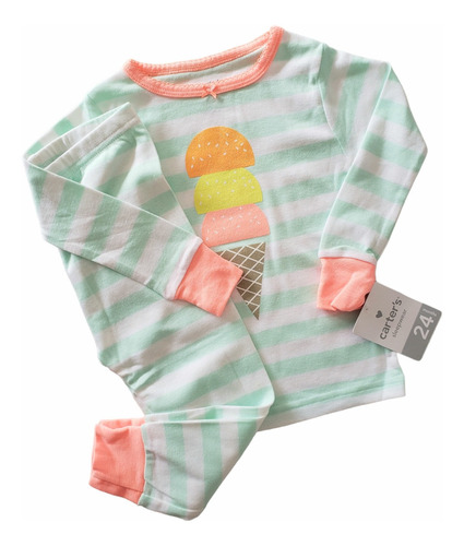 Pijama Carters Conjunto Rayas Helado 24 Meses