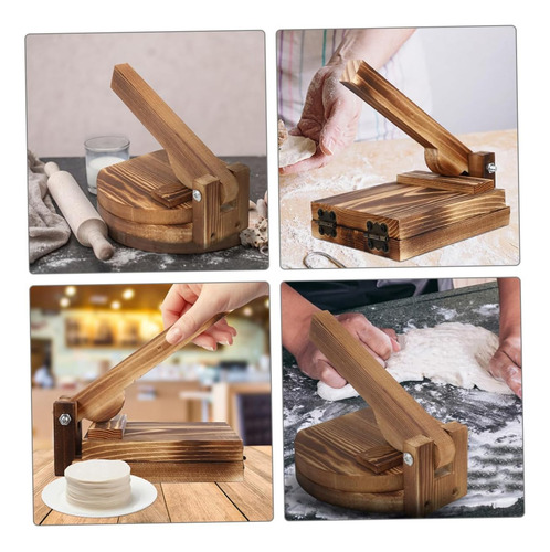 Prensa De Tortilla De Madera Para Hacer Bolas De , Prensador Color Chocolate