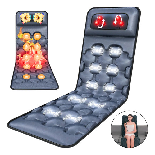 Esteira Colchonete Massageador Com Aquecimento E 9 Modos Alívio Completo Para Costas, Pescoço, Pernas E Corpo Inteiro