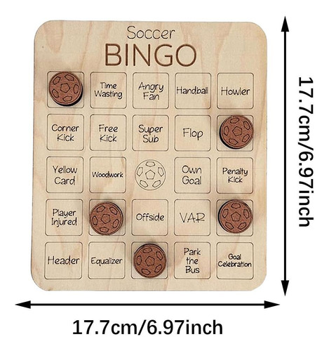 Juego De Bingo De Madera, Juego Familiar FĂștbol Americano