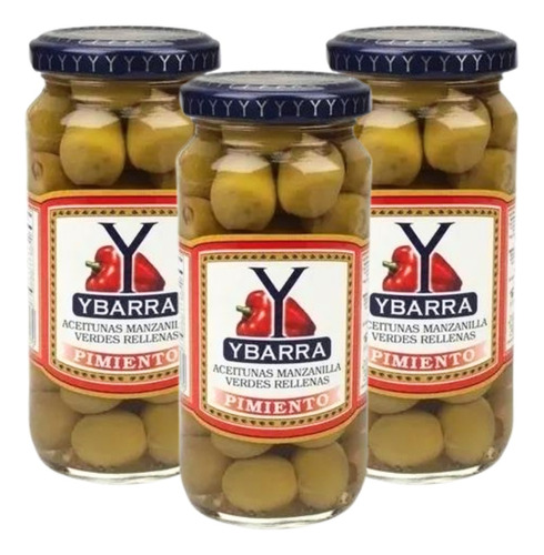 Aceitunas Rellenas Con Pimientos Ybarra 240 Gr. Pack X3