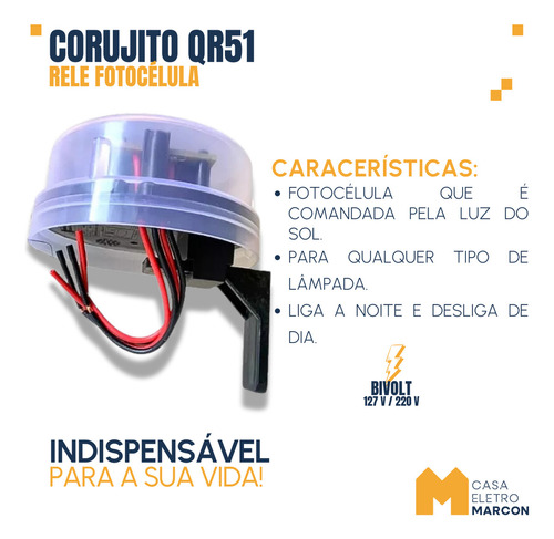 Kit 02 Rele Fotocelula Sensor Corujito Qr51 C/suporte
