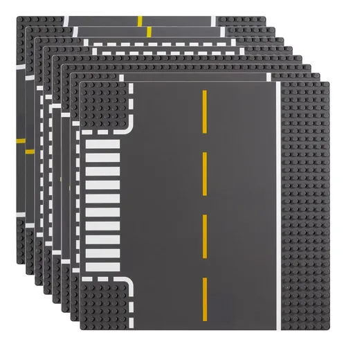 Base De Construcción 8 Pzas Con Diseño De Carretera Gris