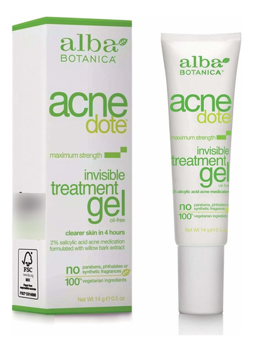 Alba Botanica Acnedote Gel De Tratamiento Invisible, 0.5 Oz