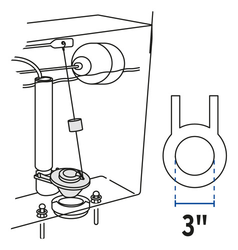 Sapo De 3 De Silicona Para Wc,rojo,c/cadena De Acero Inox