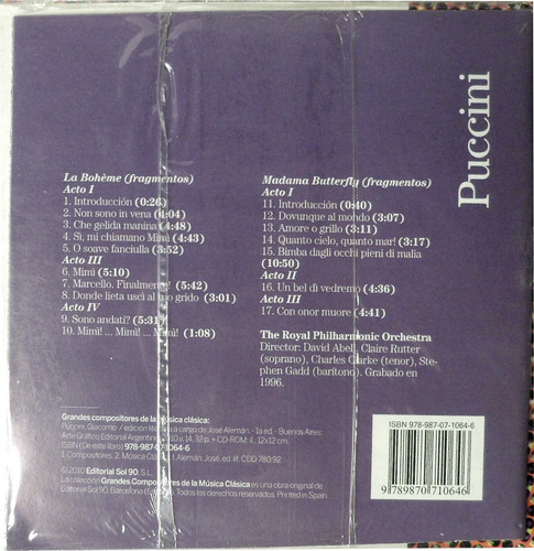 Cd Musica Clasica Giacomo Puccini De Revista Clarin V+